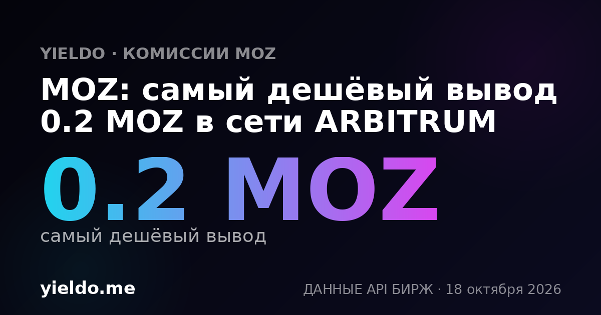 MOZ: самый дешёвый вывод 0.2 MOZ в сети ARBITRUM