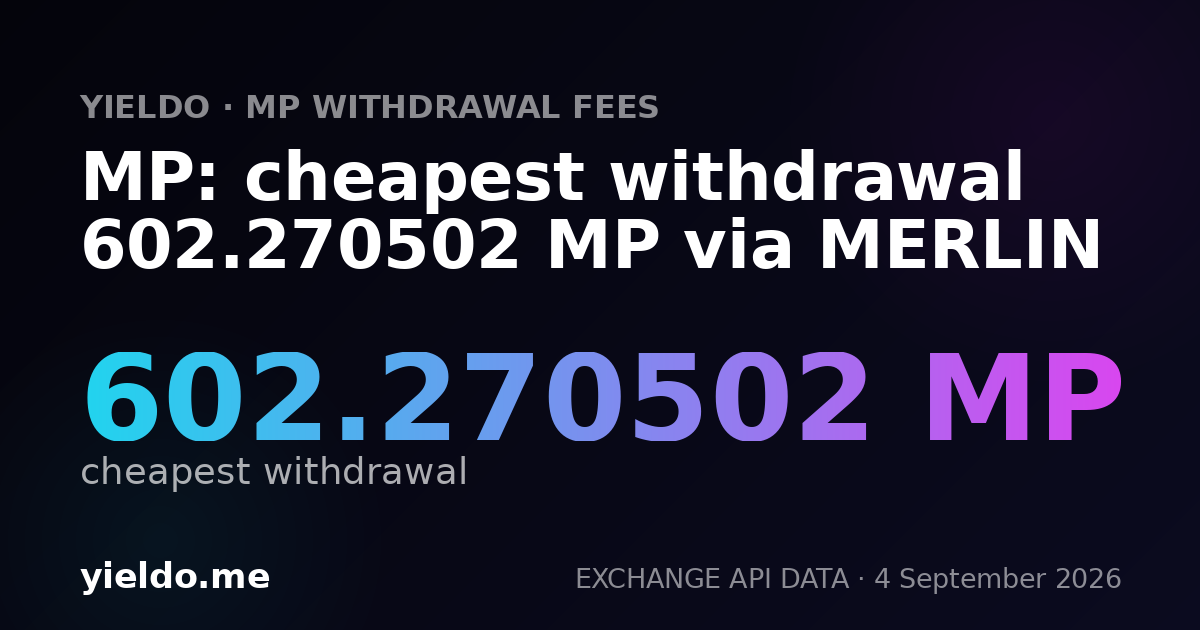 MP: cheapest withdrawal 602.270502 MP via MERLIN
