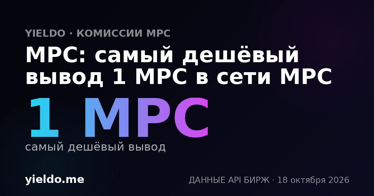 MPC: самый дешёвый вывод 1 MPC в сети MPC