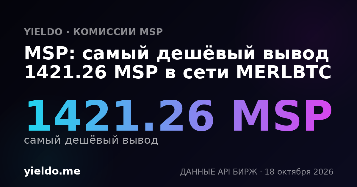 MSP: самый дешёвый вывод 1421.26 MSP в сети MERLBTC