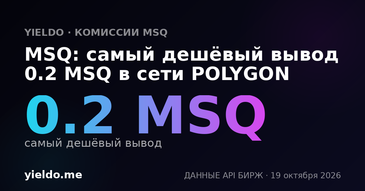 MSQ: самый дешёвый вывод 0.2 MSQ в сети POLYGON