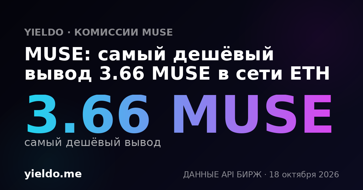MUSE: самый дешёвый вывод 3.66 MUSE в сети ETH