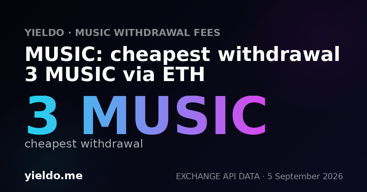 MUSIC: cheapest withdrawal 3 MUSIC via ETH