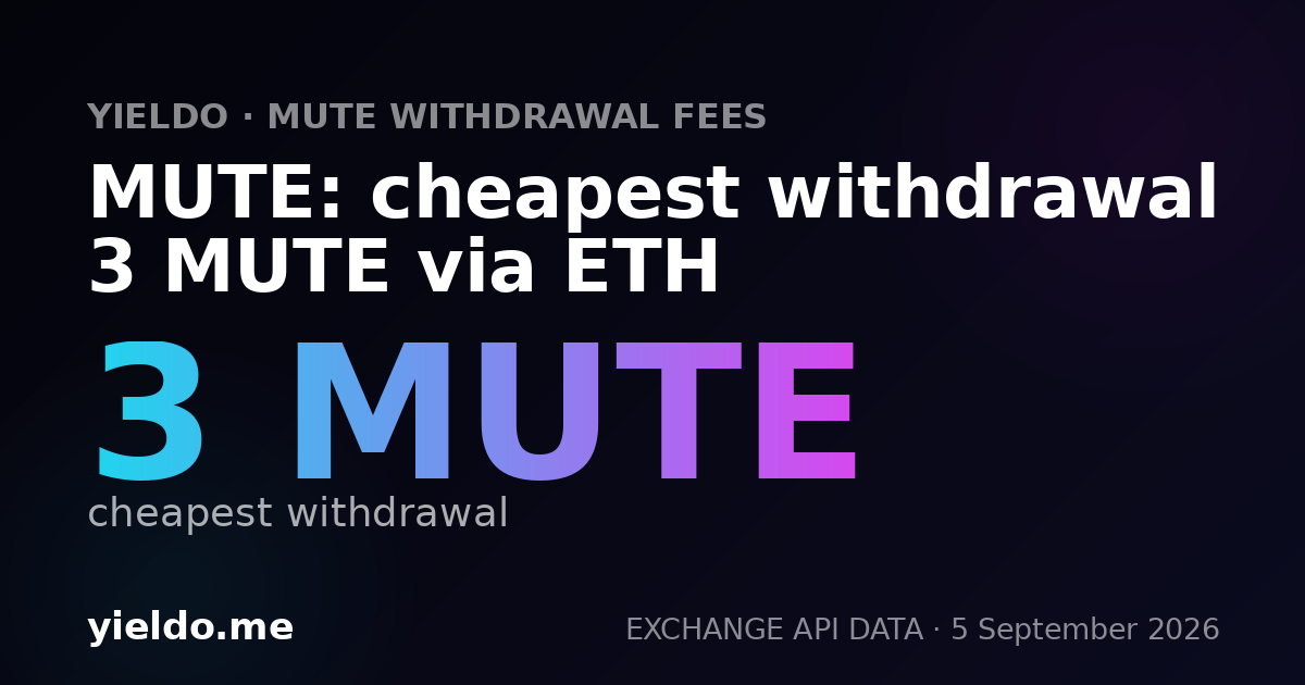 MUTE: cheapest withdrawal 3 MUTE via ETH