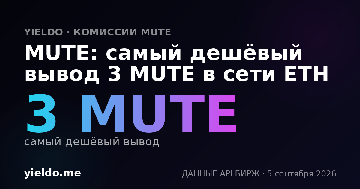 MUTE: самый дешёвый вывод 3 MUTE в сети ETH