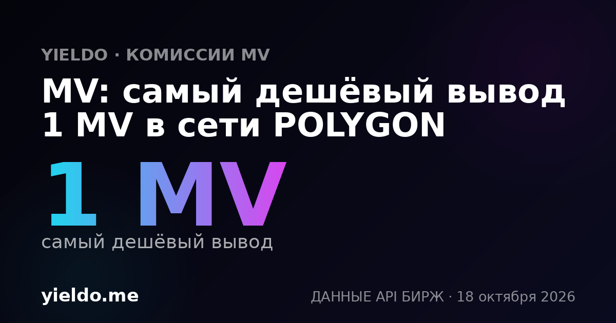MV: самый дешёвый вывод 1 MV в сети POLYGON