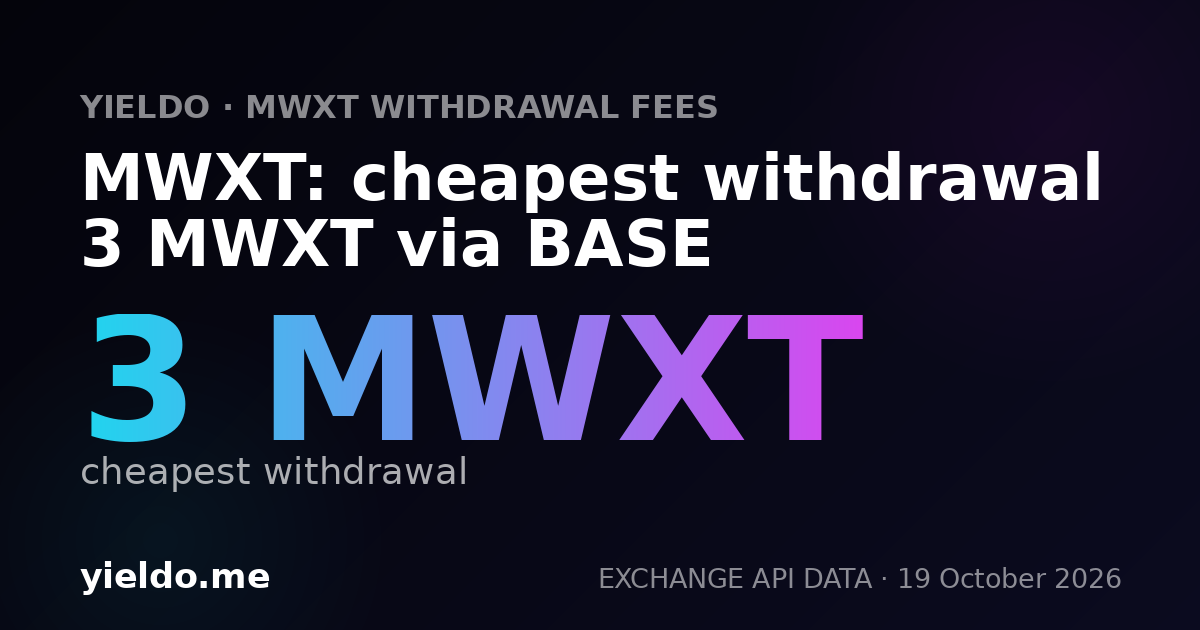 MWXT: cheapest withdrawal 3 MWXT via BASE