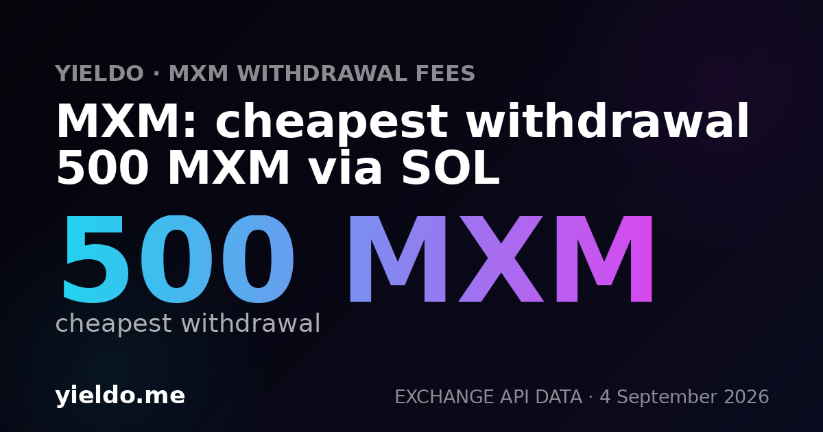 MXM: cheapest withdrawal 500 MXM via SOL