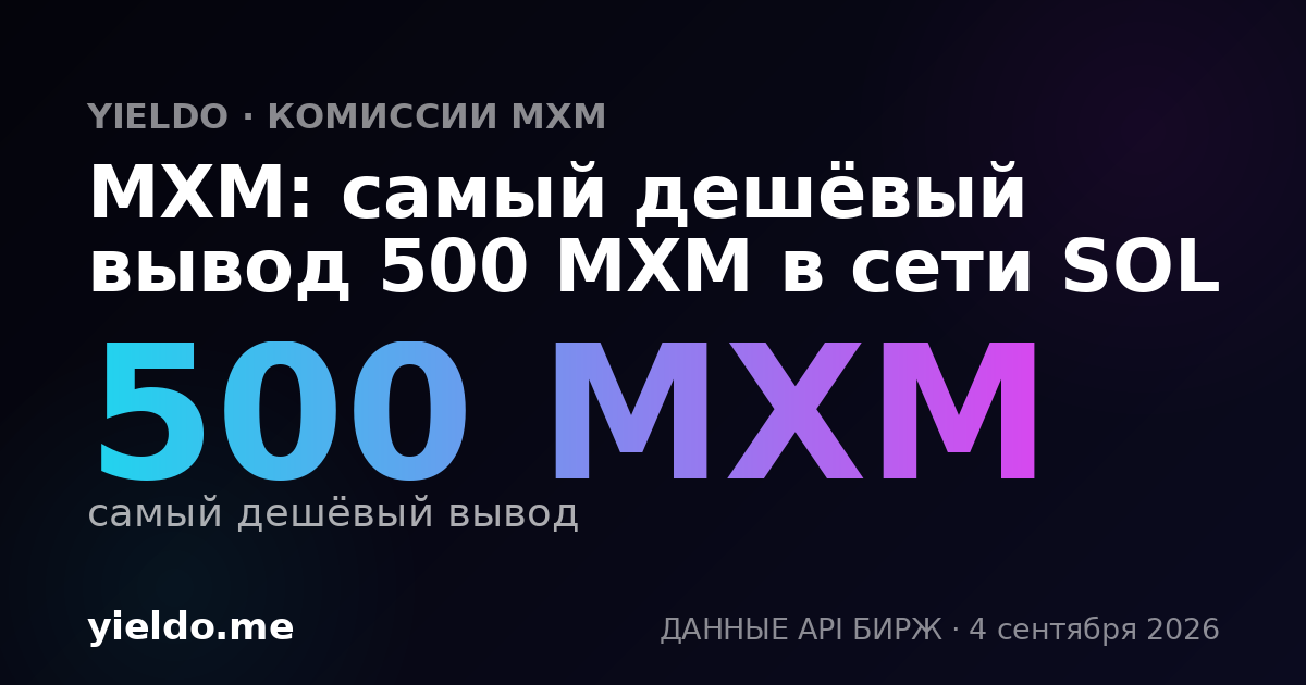 MXM: самый дешёвый вывод 500 MXM в сети SOL
