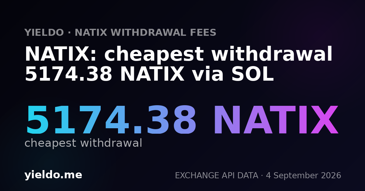 NATIX: cheapest withdrawal 5174.38 NATIX via SOL