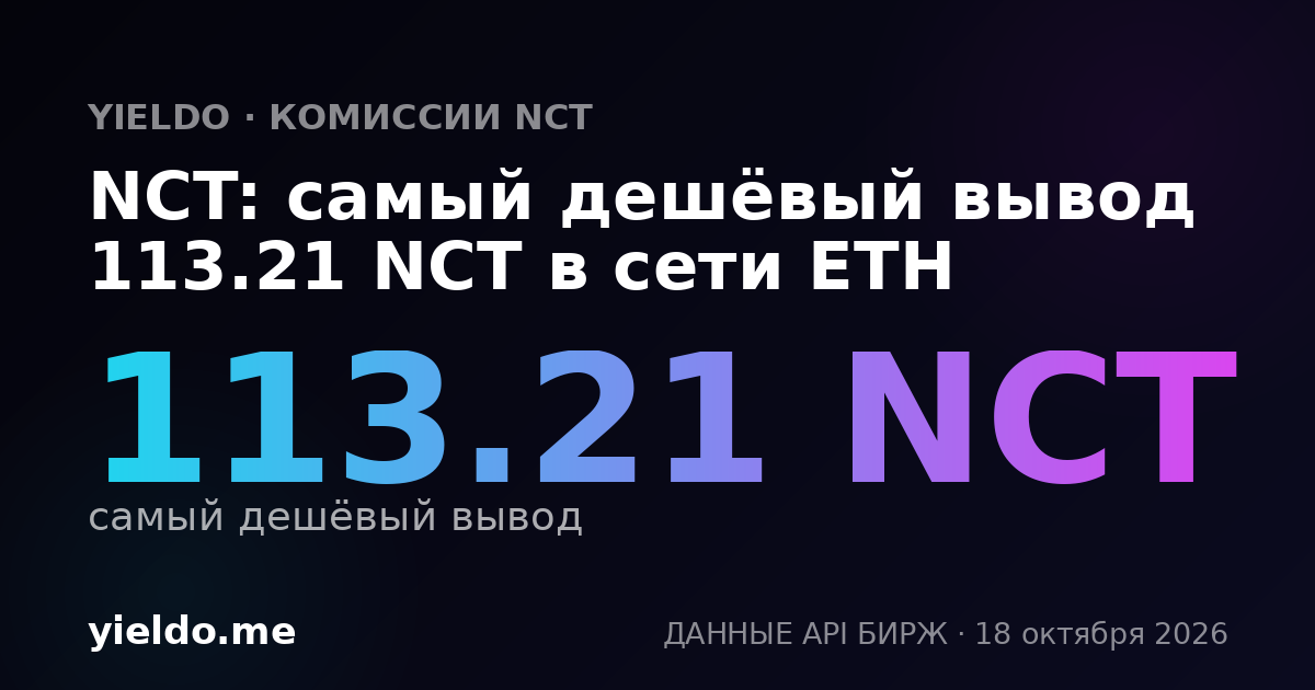 NCT: самый дешёвый вывод 113.21 NCT в сети ETH