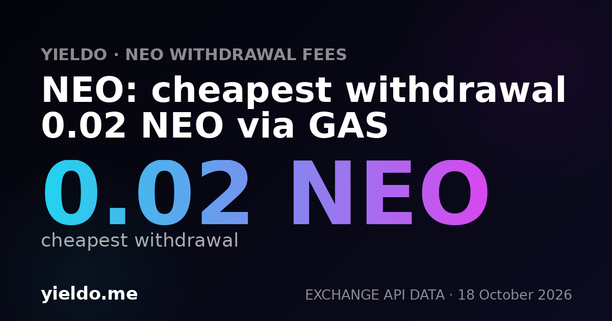 NEO: cheapest withdrawal 0.02 NEO via GAS