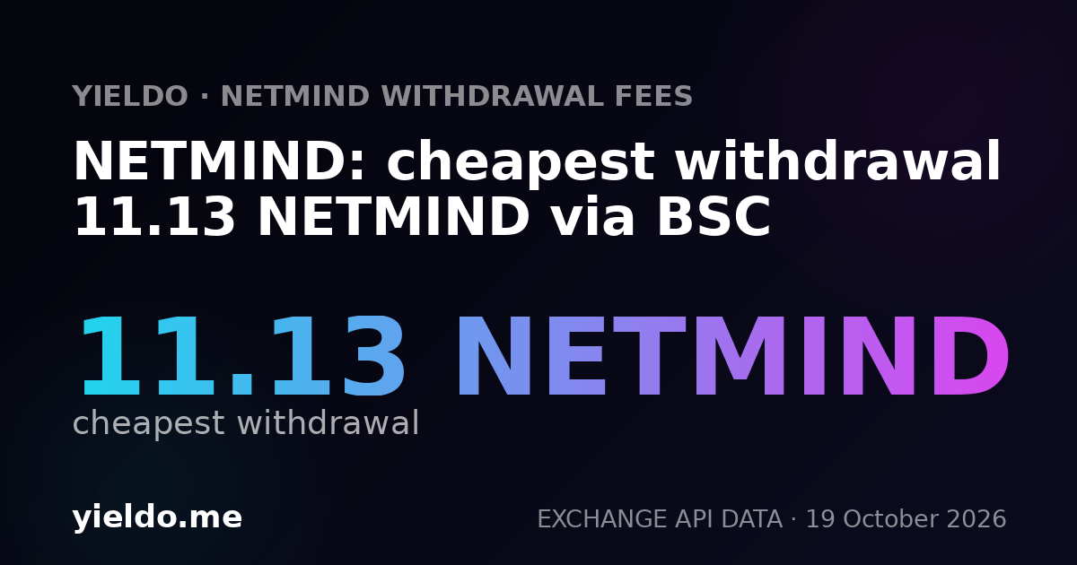 NETMIND: cheapest withdrawal 11.13 NETMIND via BSC