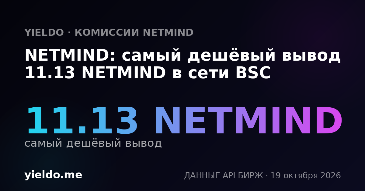 NETMIND: самый дешёвый вывод 11.13 NETMIND в сети BSC