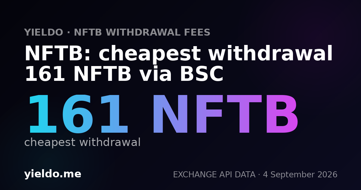 NFTB: cheapest withdrawal 161 NFTB via BSC