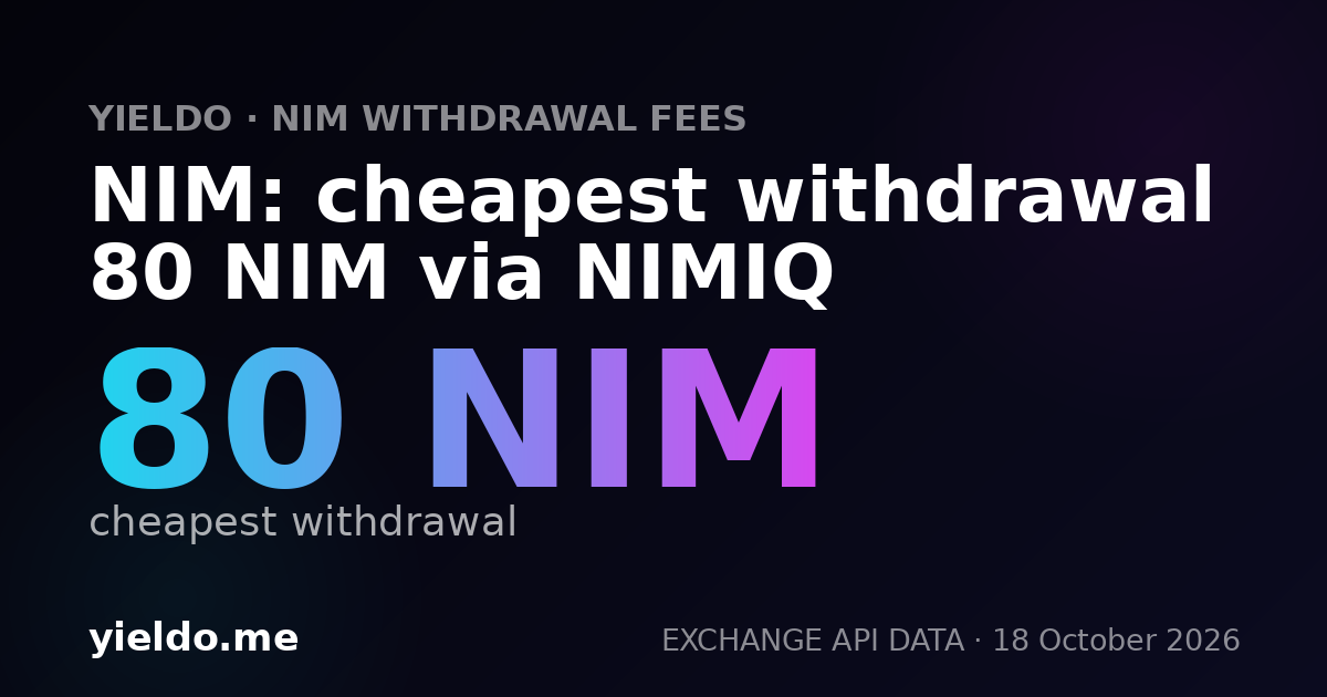 NIM: cheapest withdrawal 80 NIM via NIMIQ