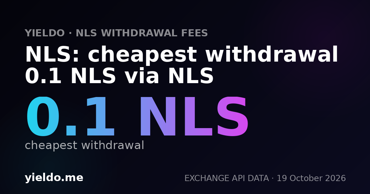 NLS: cheapest withdrawal 0.1 NLS via NLS