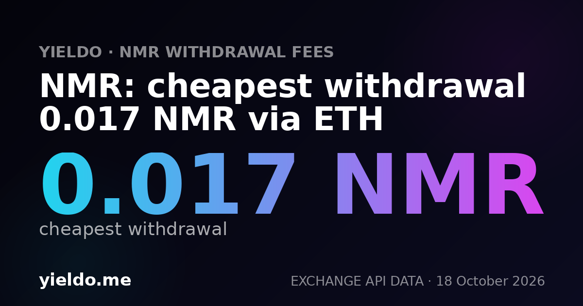 NMR: cheapest withdrawal 0.016 NMR via ETH