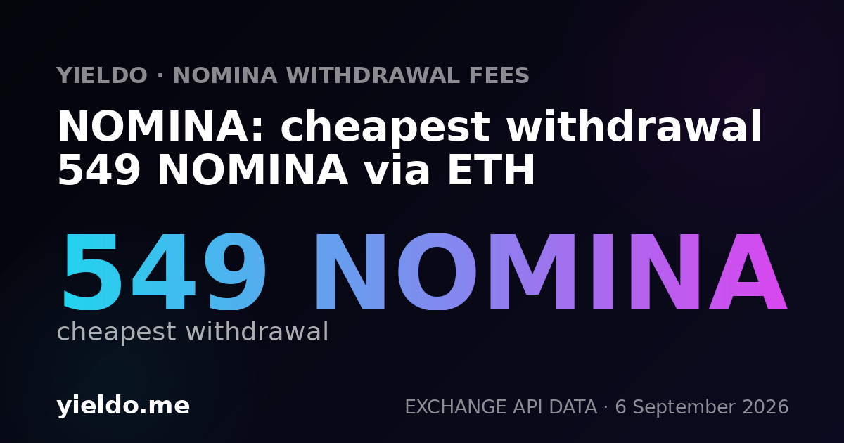NOMINA: cheapest withdrawal 543 NOMINA via ETH