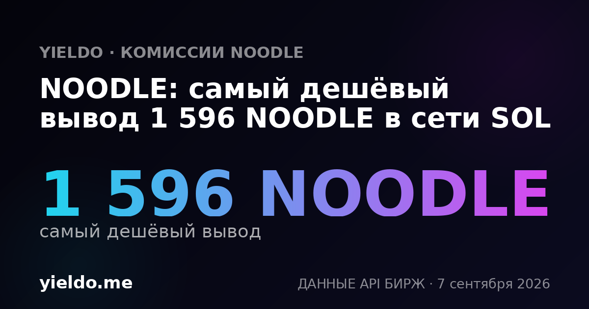 NOODLE: самый дешёвый вывод 1 596 NOODLE в сети SOL