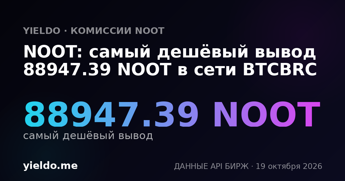 NOOT: самый дешёвый вывод 79670.25 NOOT в сети BTCBRC