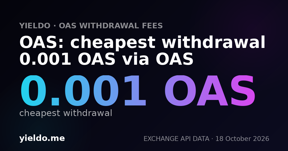 OAS: cheapest withdrawal 0.001 OAS via OAS