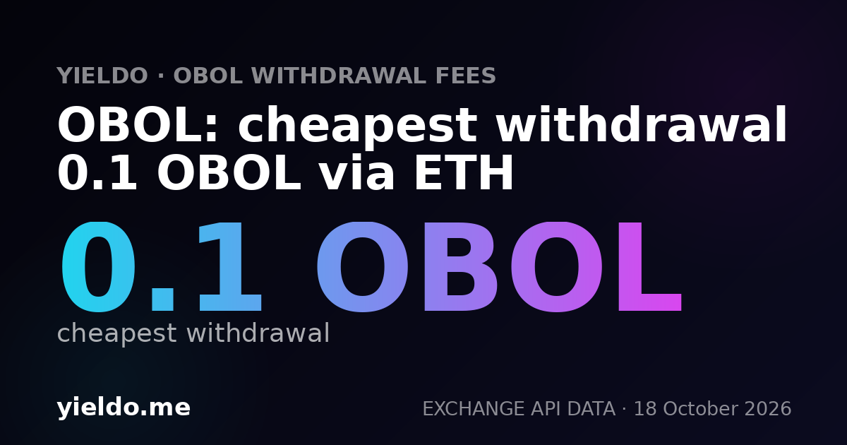 OBOL: cheapest withdrawal 0.1 OBOL via ETH