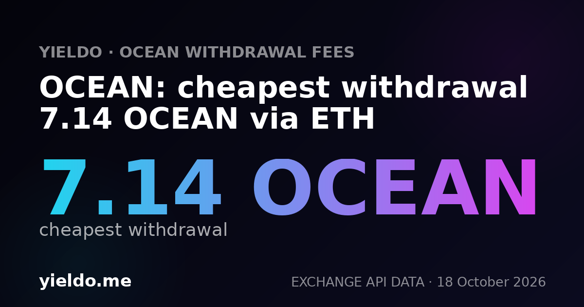 OCEAN: cheapest withdrawal 7.14 OCEAN via ETH