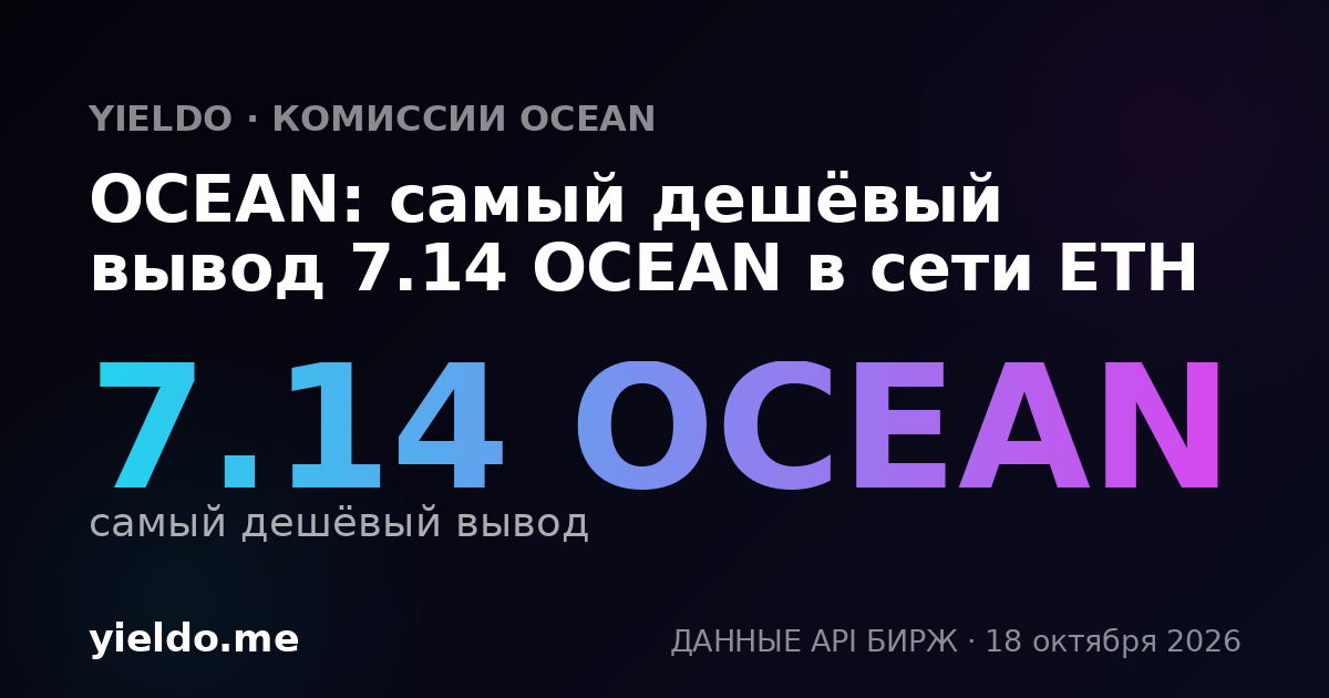 OCEAN: самый дешёвый вывод 7.14 OCEAN в сети ETH