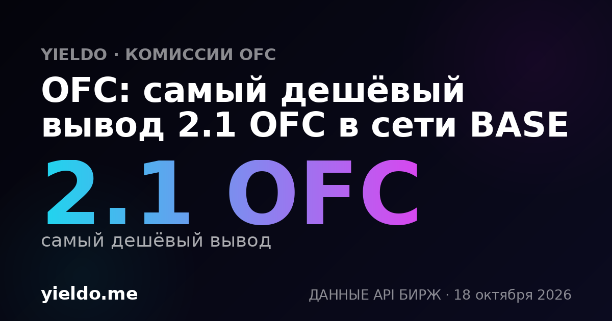 OFC: самый дешёвый вывод 1.84 OFC в сети BASE