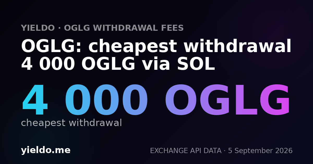 OGLG: cheapest withdrawal 4 000 OGLG via SOL