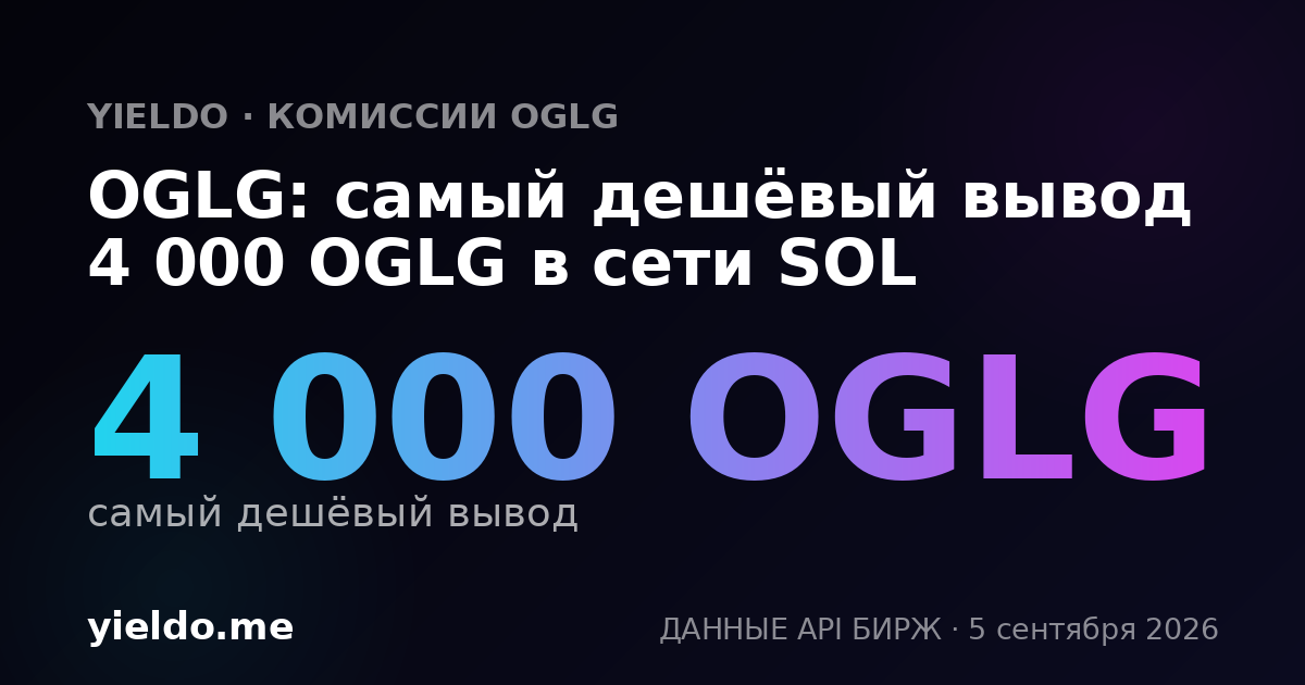 OGLG: самый дешёвый вывод 4 000 OGLG в сети SOL