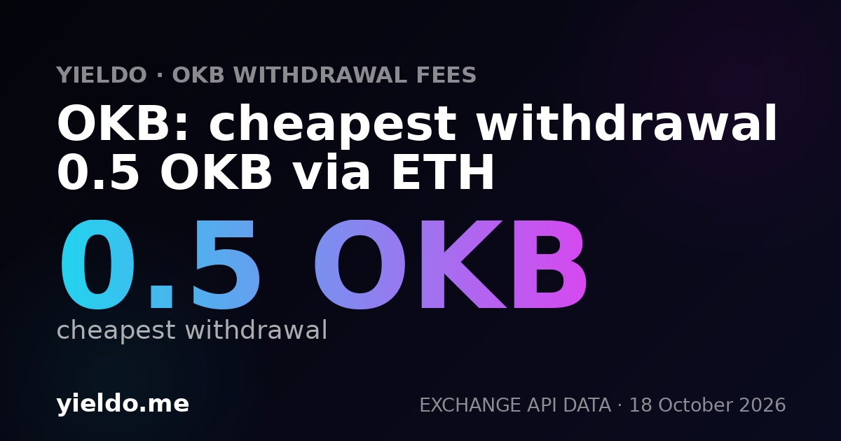 OKB: cheapest withdrawal 0.5 OKB via ETH
