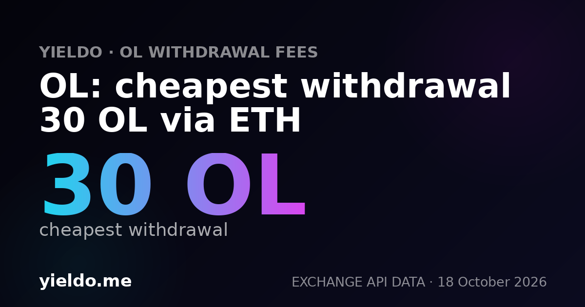 OL: cheapest withdrawal 30 OL via ETH
