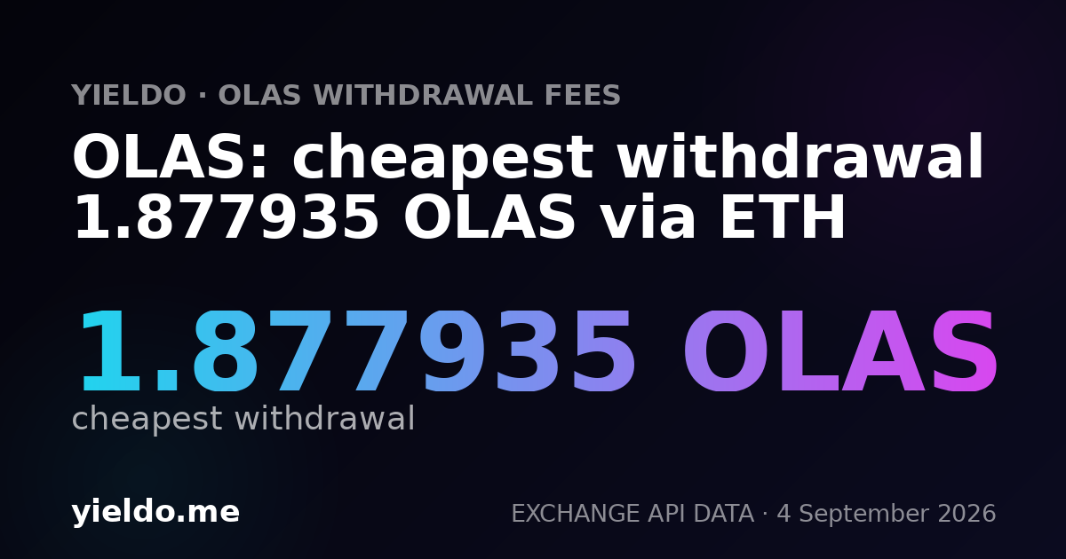 OLAS: cheapest withdrawal 1.877935 OLAS via ETH