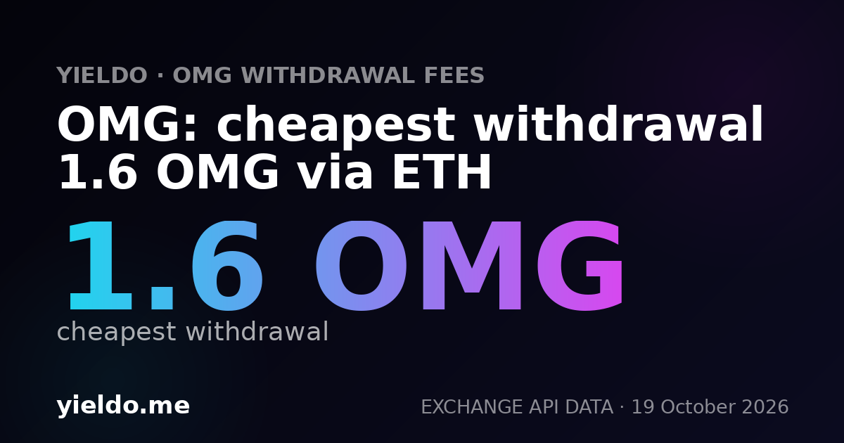 OMG: cheapest withdrawal 1.6 OMG via ETH