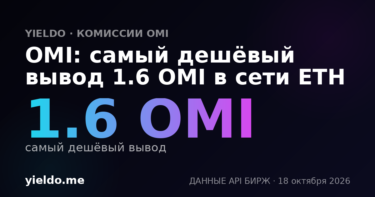 OMI: самый дешёвый вывод 1.6 OMI в сети ETH
