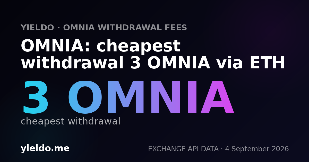 OMNIA: cheapest withdrawal 3 OMNIA via ETH