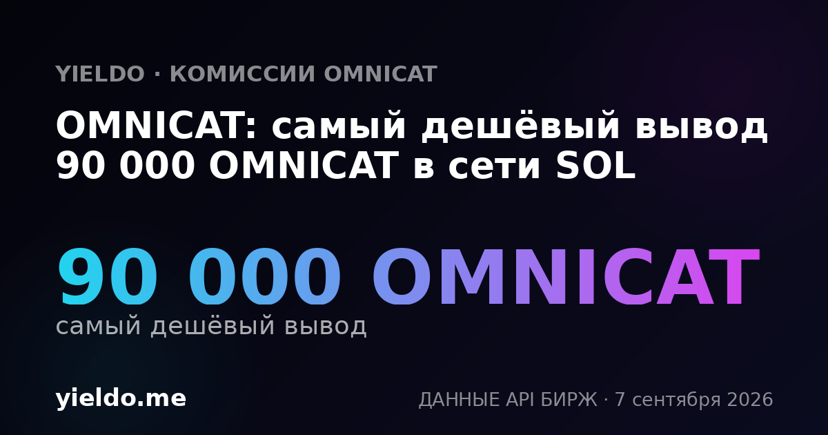 OMNICAT: самый дешёвый вывод 90 000 OMNICAT в сети SOL