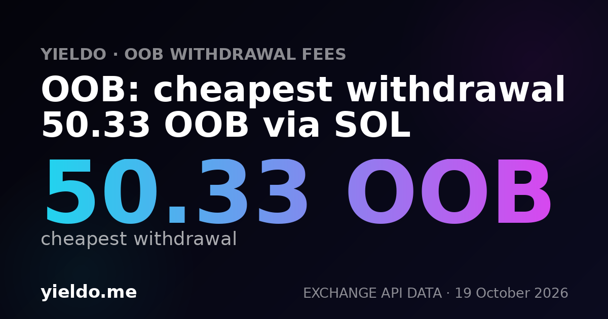 OOB: cheapest withdrawal 48.59 OOB via SOL