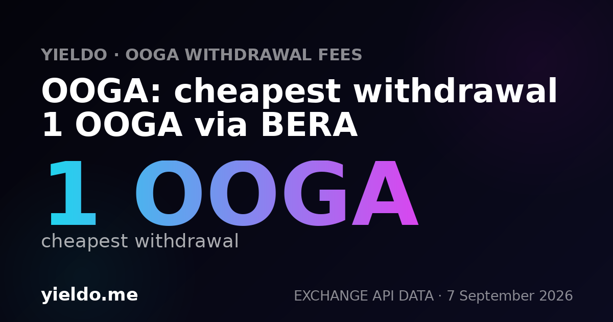 OOGA: cheapest withdrawal 1 OOGA via BERA