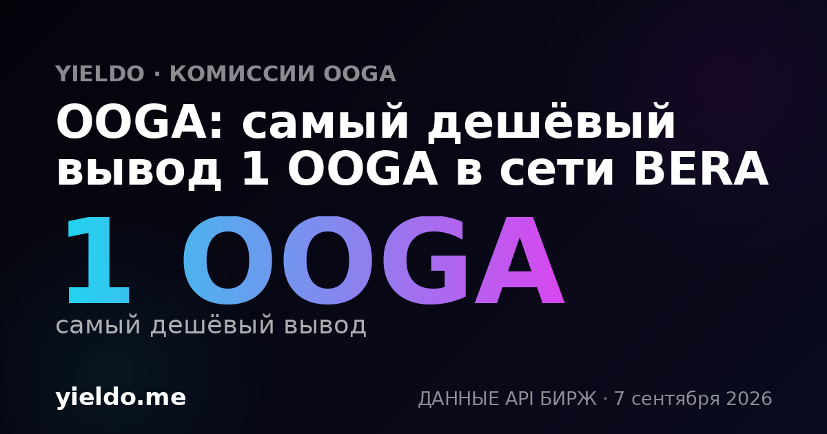 OOGA: самый дешёвый вывод 1 OOGA в сети BERA