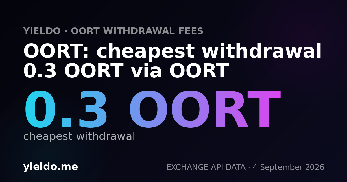 OORT: cheapest withdrawal 0.3 OORT via OORT