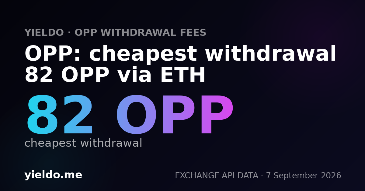 OPP: cheapest withdrawal 82 OPP via ETH