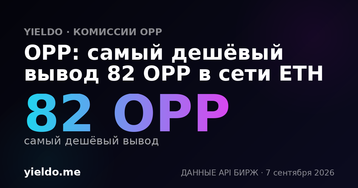 OPP: самый дешёвый вывод 82 OPP в сети ETH