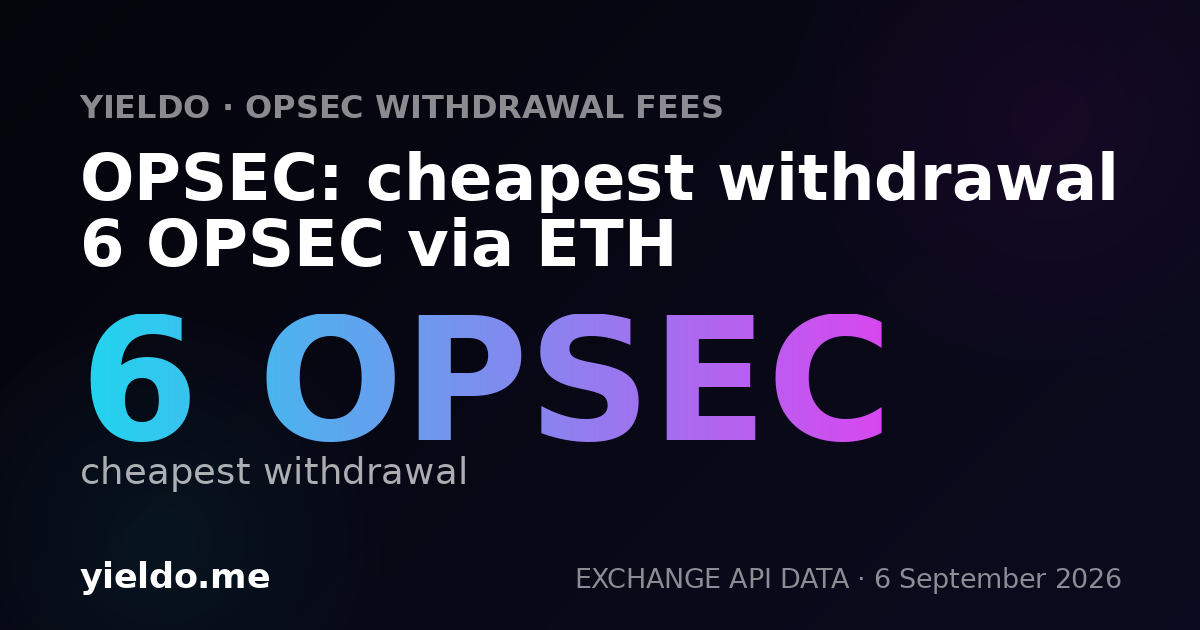 OPSEC: cheapest withdrawal 6 OPSEC via ETH