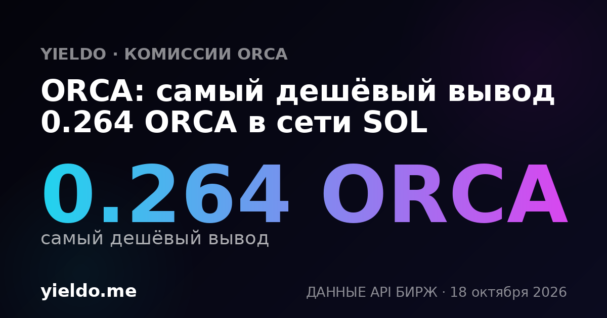 ORCA: самый дешёвый вывод 0.264 ORCA в сети SOL