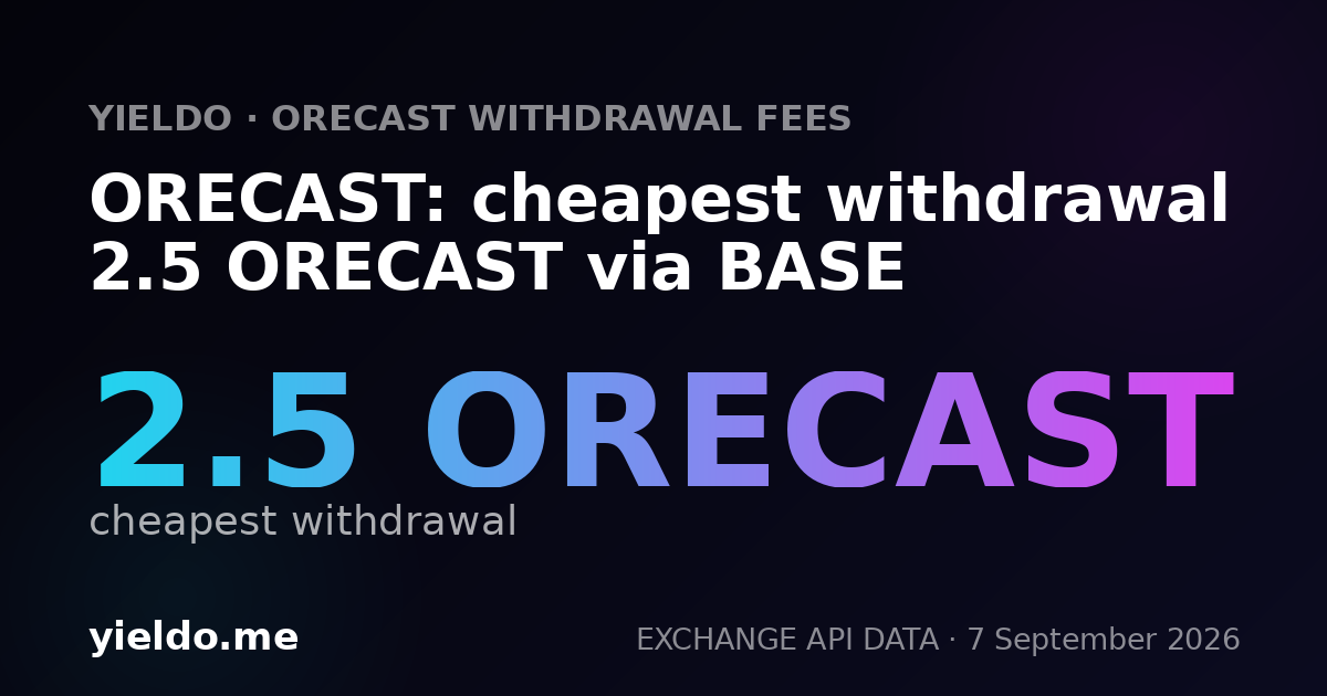 ORECAST: cheapest withdrawal 2.5 ORECAST via BASE