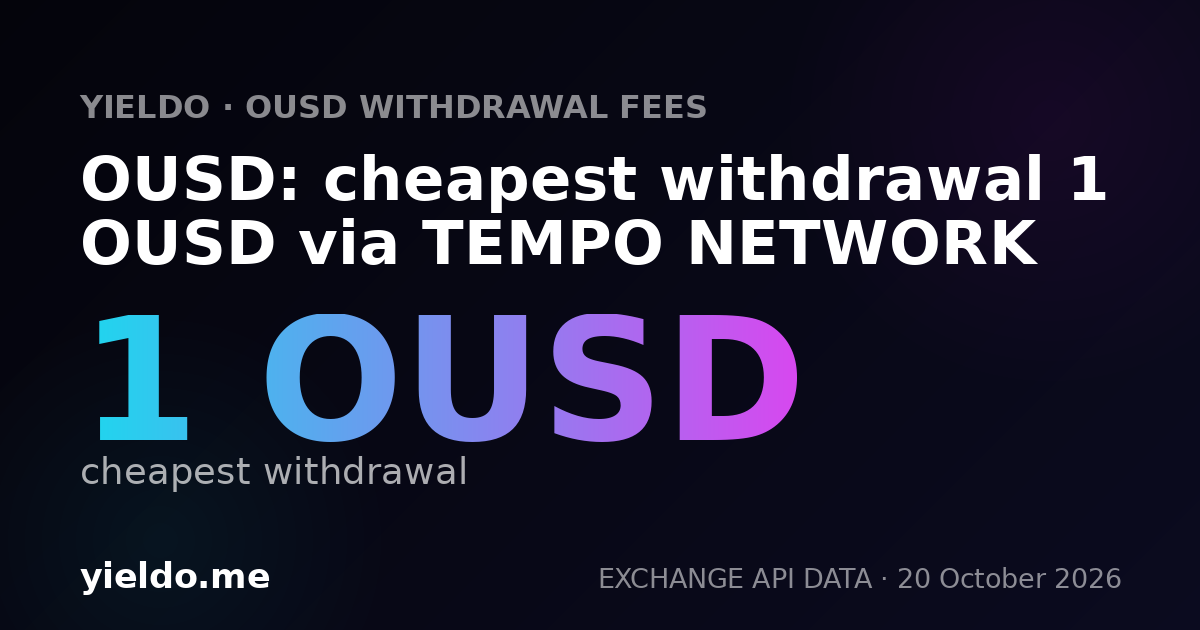 OUSD: cheapest withdrawal 1 OUSD via TEMPO NETWORK