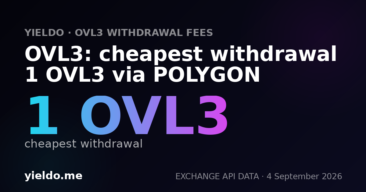 OVL3: cheapest withdrawal 1 OVL3 via POLYGON